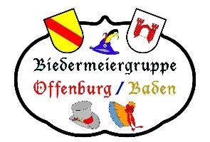 Wappen Unser Wappen zeigt das badische Wappen und das Wappen der tadt Offenburg, den Heckerhut und die Hüte der Frauen und Herren der Biedermeierg